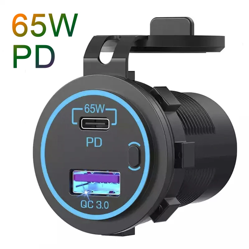 Зарядное устройство для ноутбука 12 В USB розетка 65 Вт USB-C PD3.0 и 18 QC3.0
