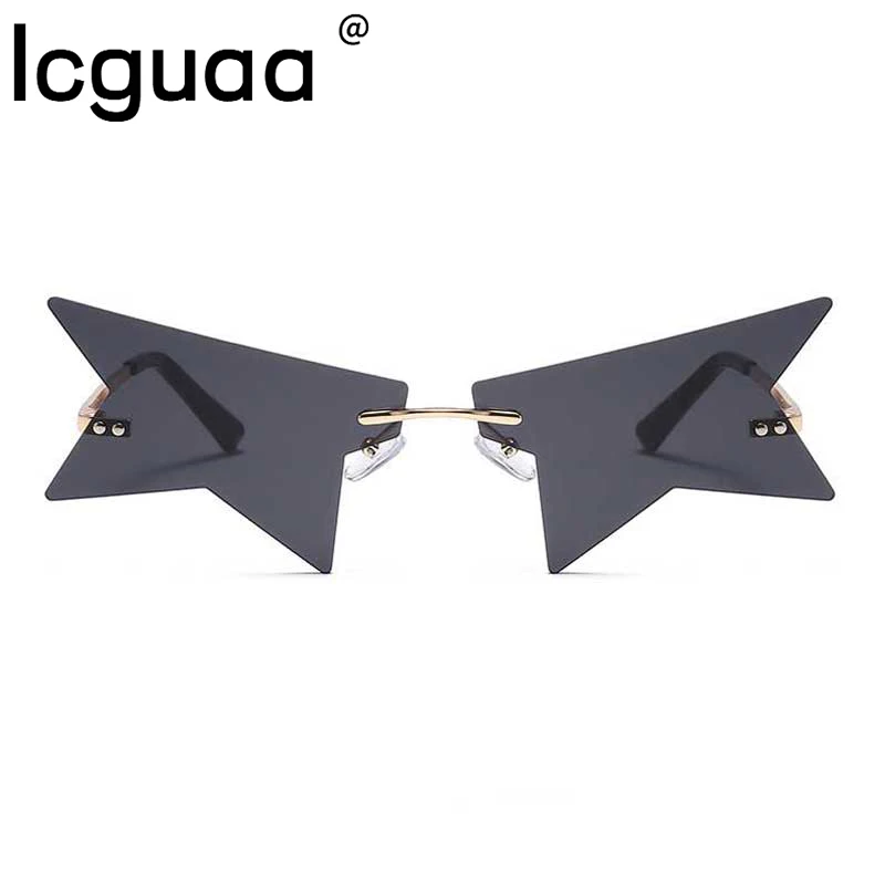 

Unique Personality Rimless Half Star Sunglasses Fashion Gradient Polygonal Farmless Punk Shades Eyeglasses UV400