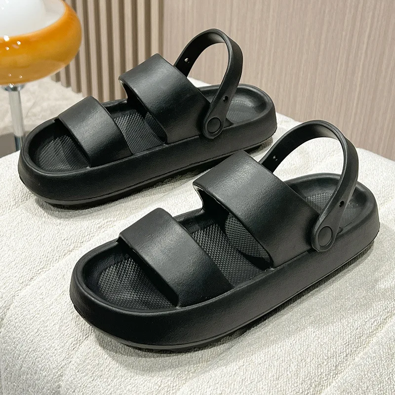 

Summer Women's Indoor Shoes New Couple Home Footwear Thick-soled Non-slip Adjustable Dual-use Waterproof Couples Bath Sandals