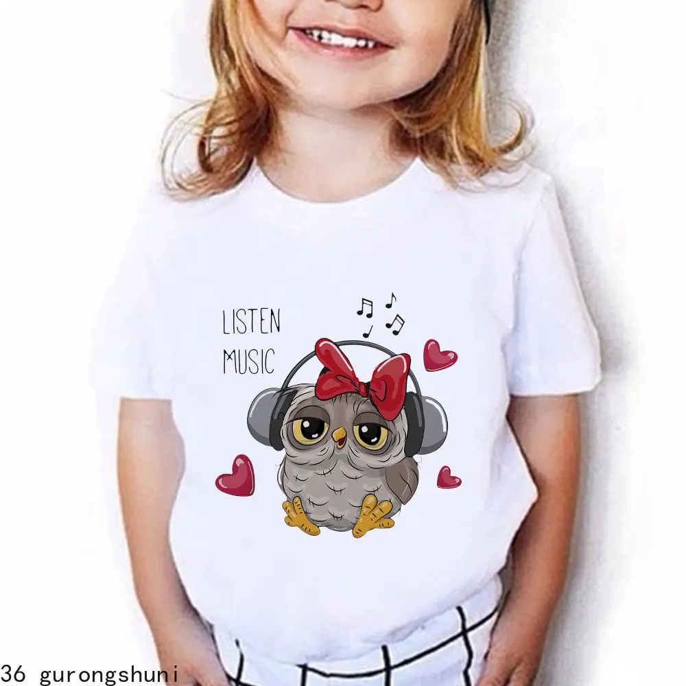 Купи New Cute Enfant Fille Cute Animal Owl Girls and Boys Clothes Toddler Tees Kids Short Sleeve Shirt Birthday Child Outfit Gift Top за 159 рублей в магазине AliExpress