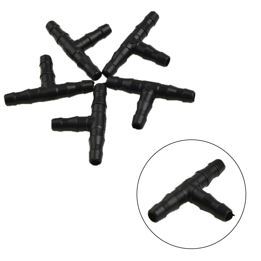

50PCS Plastic Barbed 3-Way TEE Connector for 4/7mm Tubing Watering Pipe Hose Couplings Micro Drip Irrigation Garden Tools