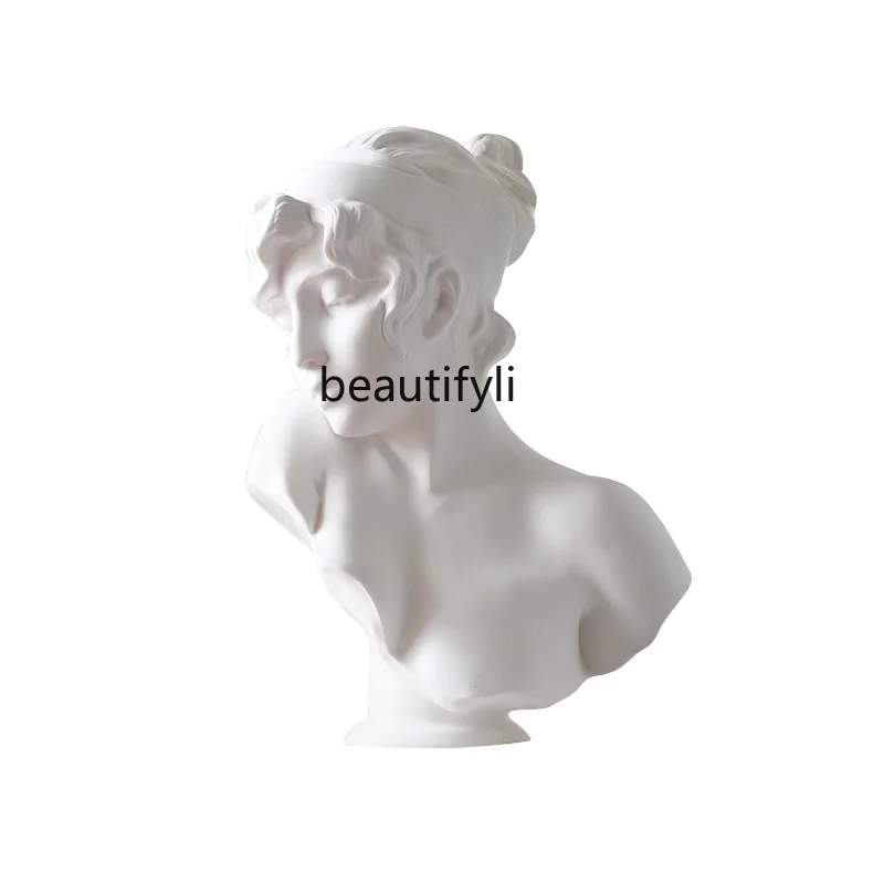 

CXH pure white girl Sculpture House soft decoration light extravagant statue Resin Figure