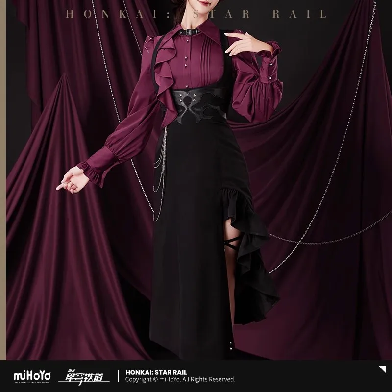 Фото [Подлинное] Платье Kafka Honkai: Star Rail Официальная тема MiHoYo Kafka, модная женская юбка на подтяжках для косплея, ролевые игры, рождественские подарки №5