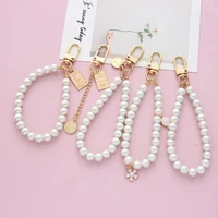 retro beauty head keychain pearl small gift for airpods pro 1 2 earphone case chain ornaments keyring round pendant