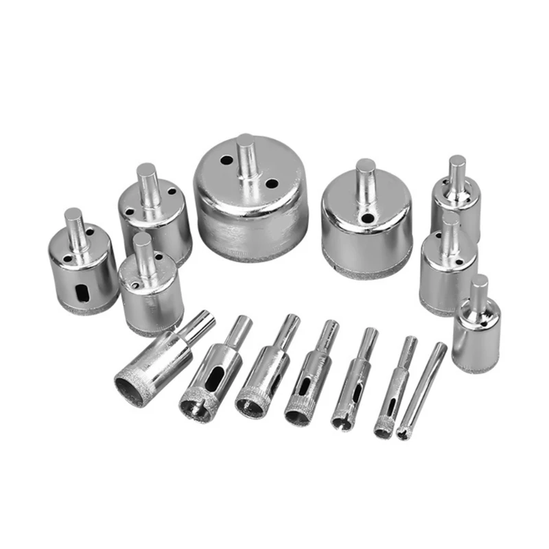 

15pcs Hole Saw Drilling Bits Glass Tile Marble Ceramic Hole Drill Bit Set Alloy