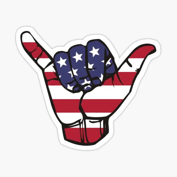 

Usa Shaka 5PCS Stickers for Car Cute Background Bumper Kid Home Decor Wall Laptop Stickers Funny Luggage Window Print Anime