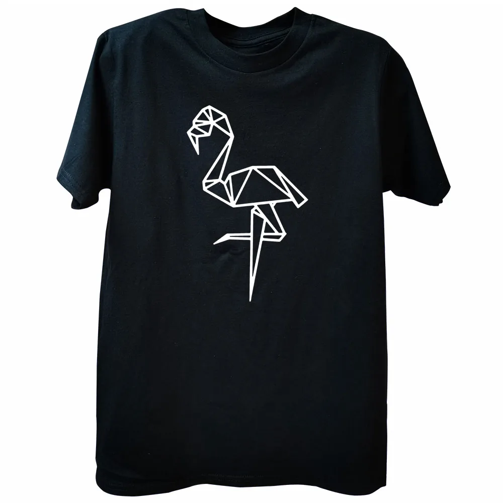 

Футболка с геометрическим принтом животных, многоугольная уличная одежда с абстрактным рисунком птиц, с коротким рукавом, индивидуальная ф...