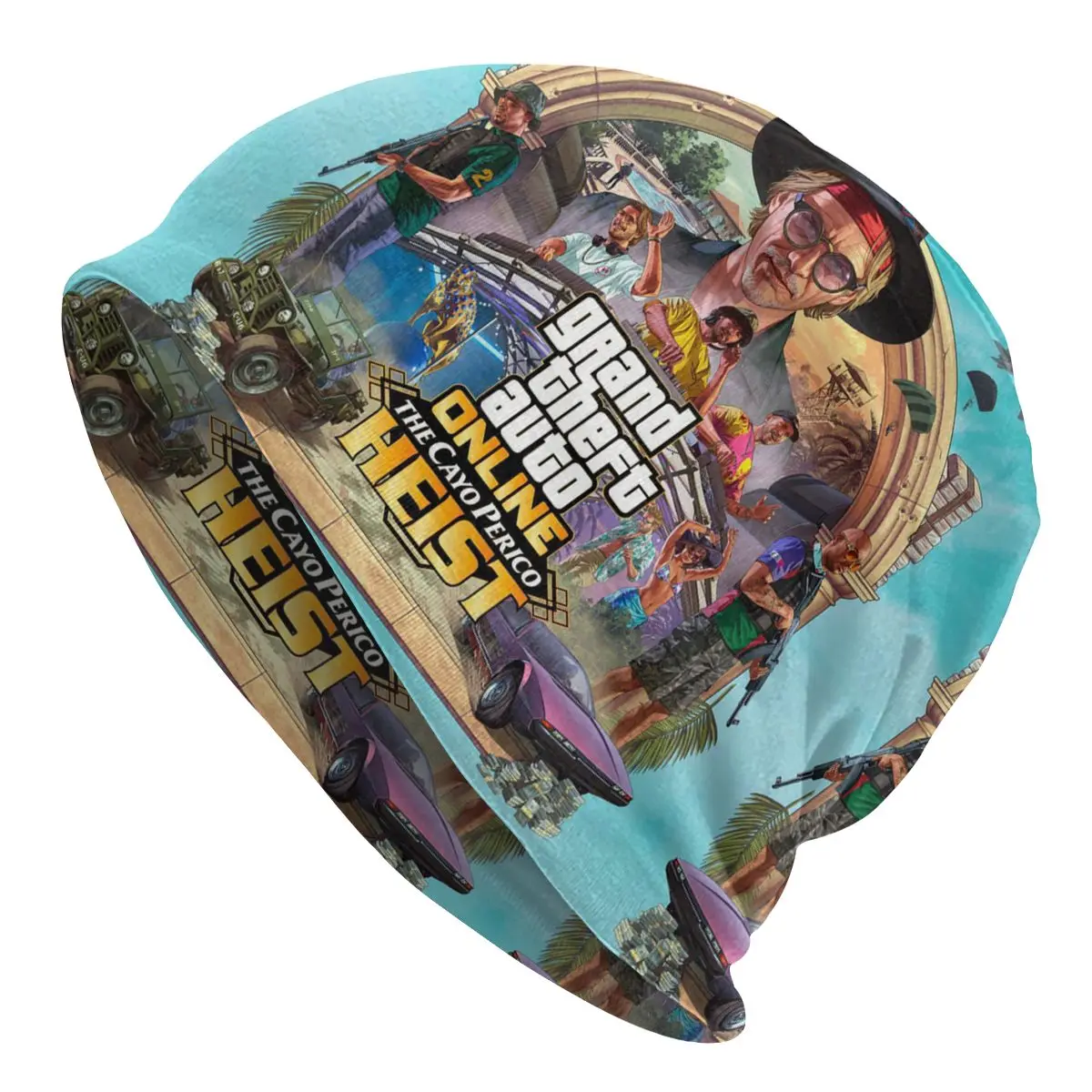 

Grand Theft Auto Bonnet Femme Fashion Knit Hat For Women Men Warm Winter Adventure Game GTA Beanies Caps