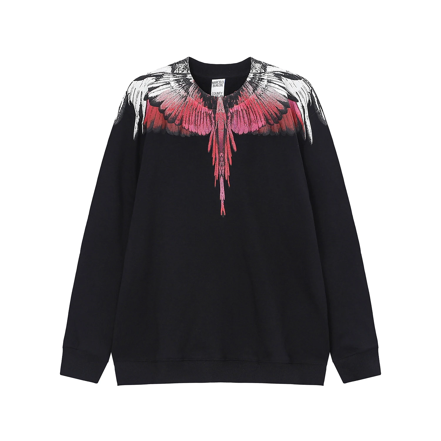 

2023MB new wings gray powder feather cotton pullover hoodie for men and women