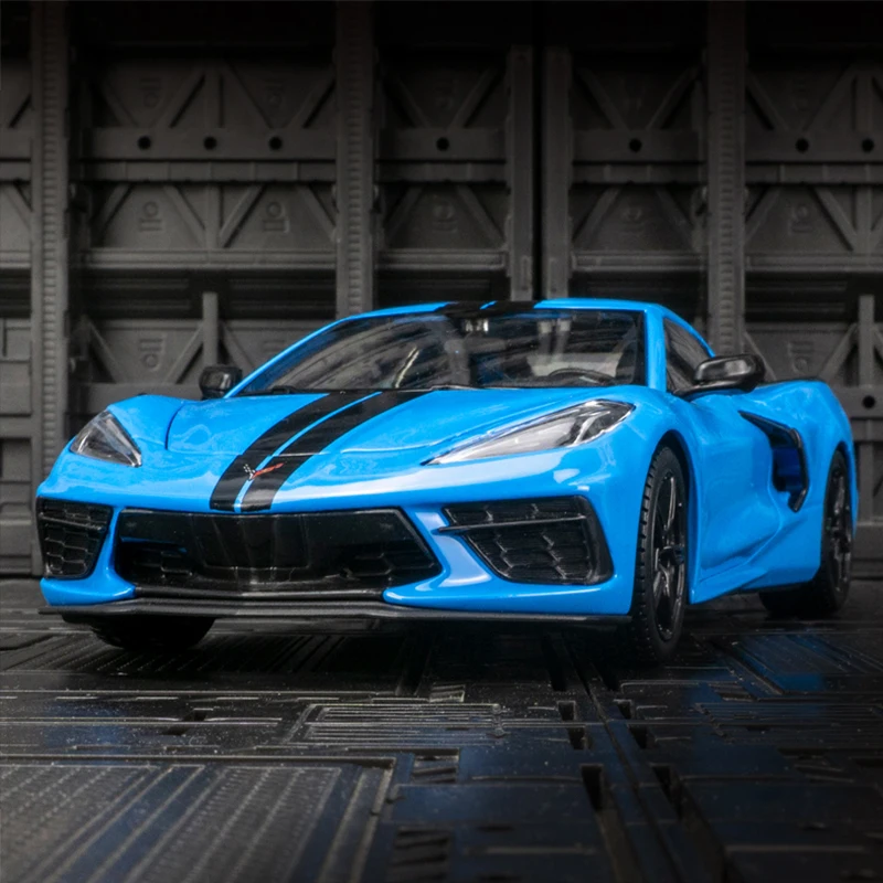 

1:24 Diecast Alloy Model Car Miniature Corvette 2020 C8 Supercar Metal Vehicle Boys Collectible Birthday Gifts Christmas Hot Toy