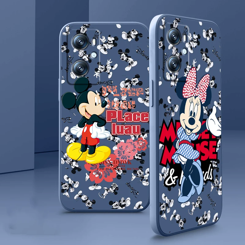 

Disney Mickey Minnie Pink Phone Case For OPPO Find X5 X3 F21 Lite A96 A94 A93 A77 A76 A74 A72 A57 A53S A16 A9 5G Liquid Rope