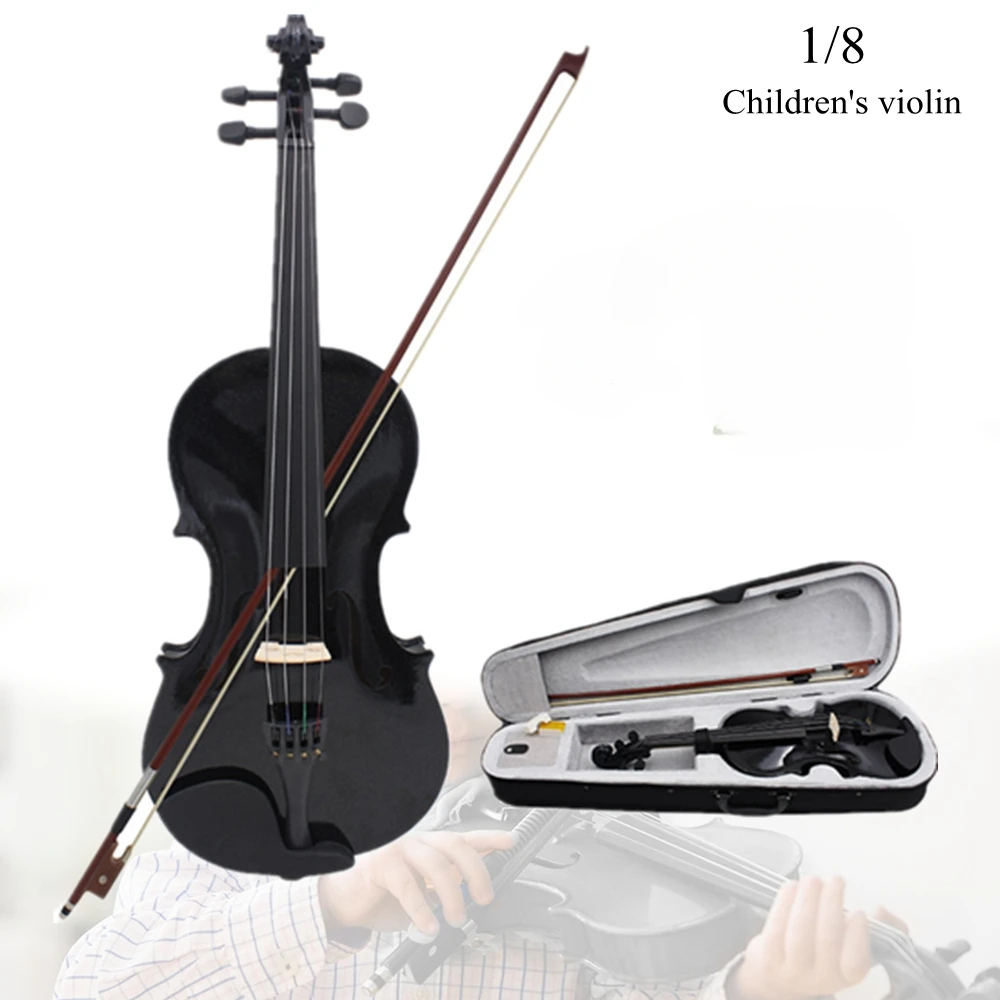 

4/4 3/4 1/2 1/8 Durable Acoustic Violin Color Natural / Black Fiddle for Violin Beginner with Case & Bow & Rosin
