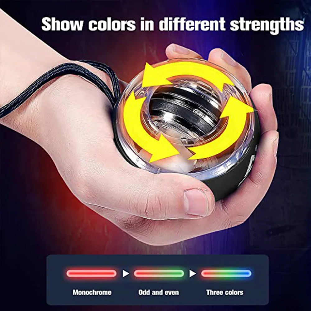 1PC Gyroscopic Powerball Autostart Gyro Power Wrist Ball With Counter Arm Hand Muscle Strength Trainer Fitness Equipment - купить по