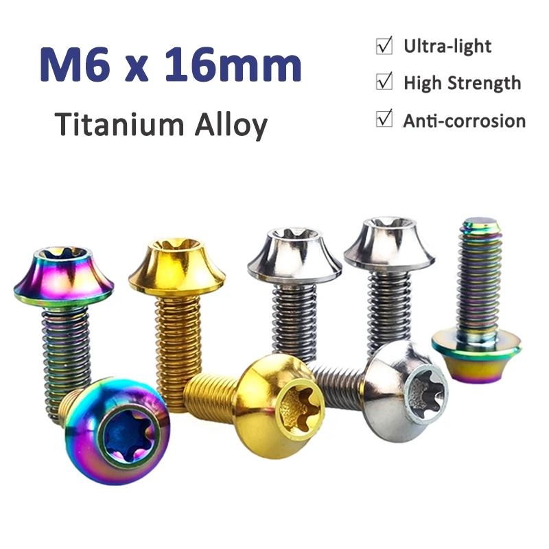 

1PCS Bike M6x16mm Brake Caliper Bolt Torx T30 Titanium V Brake Clamp Screw MTB Road Folding Bicycle Accessories