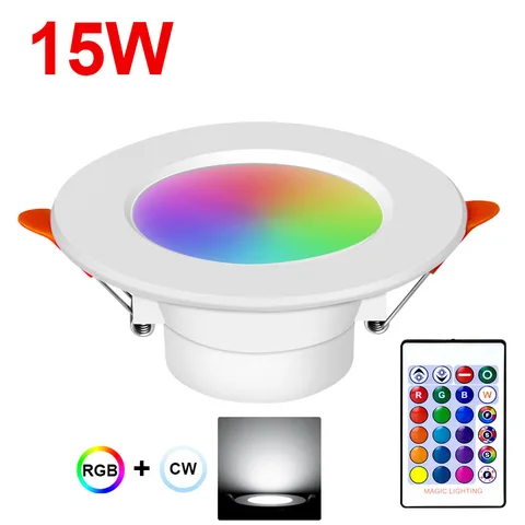 Светодиодный точесветильник светильник RGBW RGBWW, 10 Вт, 15 Вт, 220 В, 110 В, с дистанционным управлением
