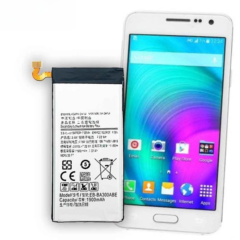 Фото Аккумулятор EB-BA300ABE для мобильного телефона Samsung GALAXY A3 A300 A3000 A3-2015 A300 Duos, высококачественный аккумулятор 3.8V 1900mAh №4