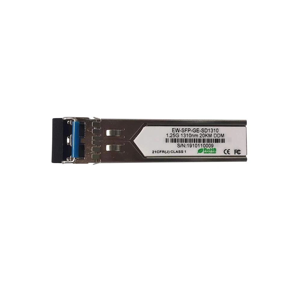 Gigabit SFP Module 1.25G Single-mode Dual Fiber Optical Tranceiver 1310nm 20km LC DDM Support Hot Plug for Mikrotik/CISCO Switch