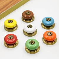 single hole handle seven color ceramic puller nordic minimalist cabinet wardrobe drawer pull hand bedside table round furniture