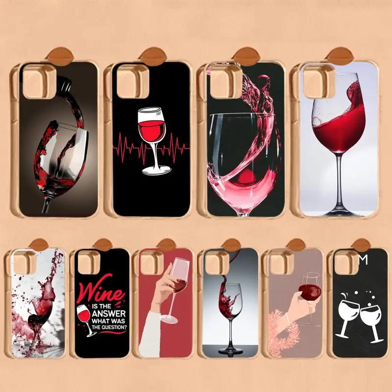 

MaiYaCa Red Wine Glass Phone Case For iPhone XR X XS Max 14 13 Pro Max 11 12 Mini 6 7 8 plus SE 2020 Printing Cover