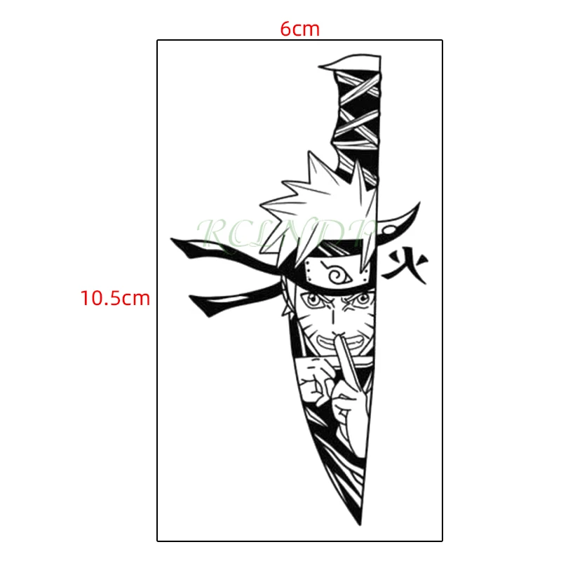 Водостойкая Временная тату-наклейка мультяшная аниме мальчик нож тату флэш-тату