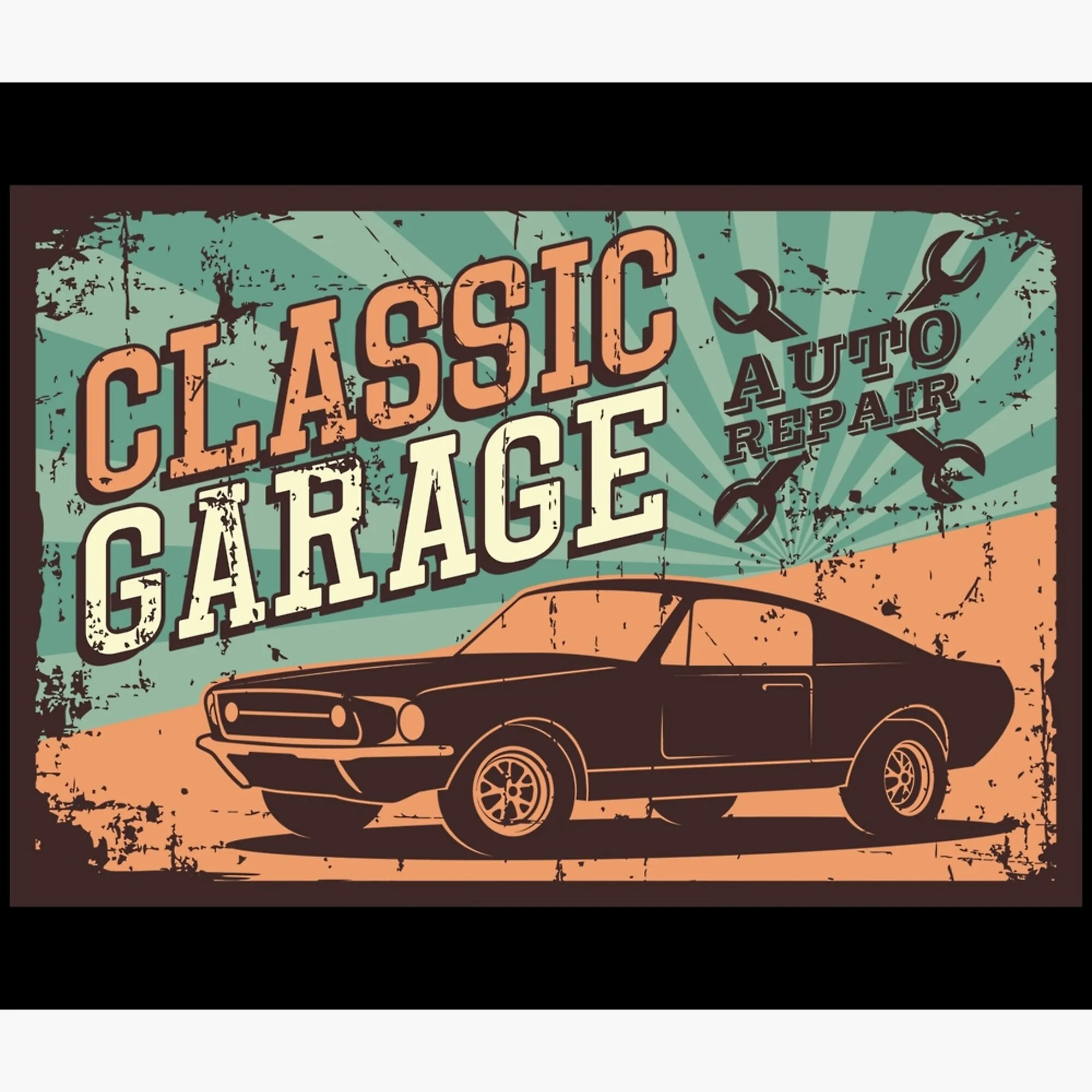 

Classic Car Garage Metal Tin Sign Truck Indoor and Outdoor Home Bar Coffee Kitchen Wall Decoration