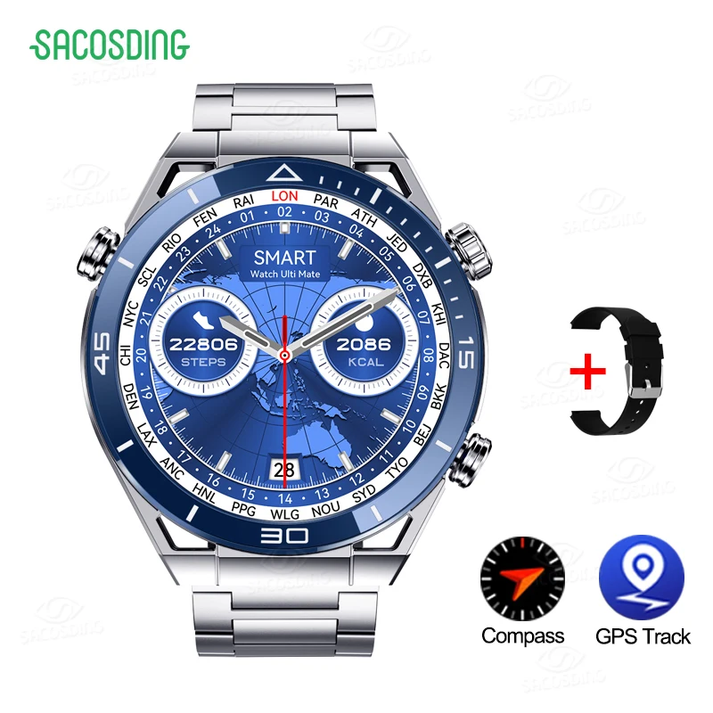 

Outdoor Mens ECG Smart Watch 1.5inch 454*454 HD Screen 360mAh Dial Call Watch GPS Route Tracking Smartwatch Men Compass Watches
