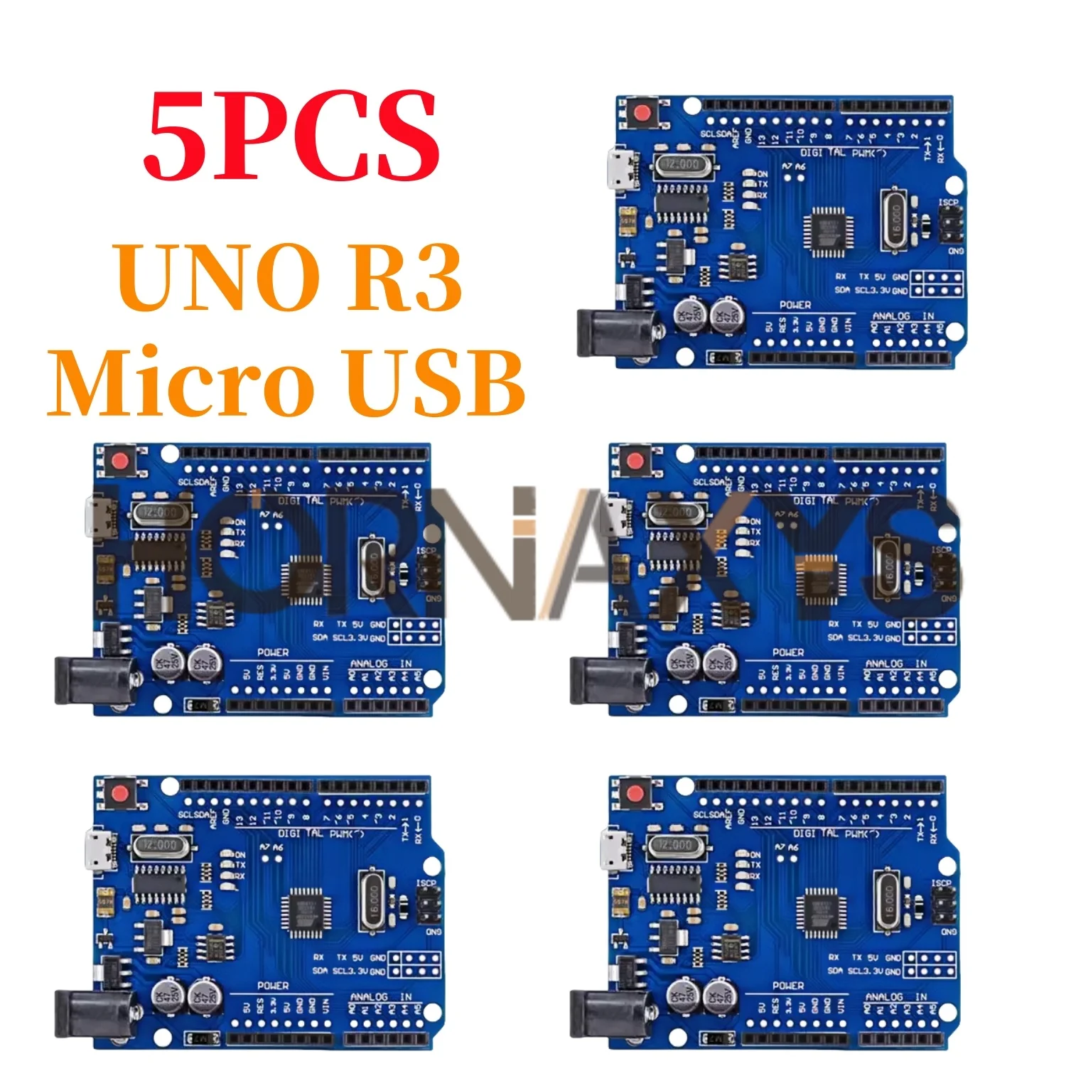Фото 1-5Set/ UNO R3 Official Box ATMEGA16U2 / UNO+WiFi R3 MEGA328P Chip CH340G For Arduino UNO R3 Development Board WeMos ESP8266 №2