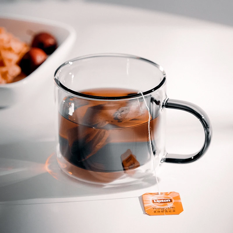 

Прозрачная простая кружка для молока, кофе, чая, двухслойная цветная стеклянная чашка, креативная кружка для напитков, чашка для капучино, с...