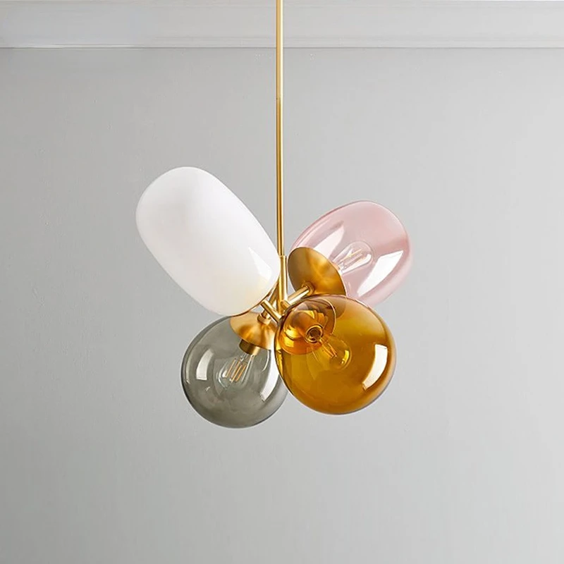 Candy Glass Kids Room Ceiling Lamp Europe Indoor Living Room Study Lighting Modern Creative Pendant Light for Kitchen Island