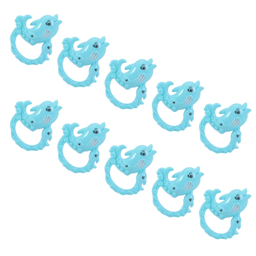 

10pcs Baby Rattles Dolphin Shape Rattle Playthings Baby Playthings