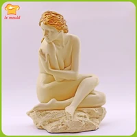 lxyy new 3d stone girl silicone mould body candle resin silicone molds handmade clay diy craft moulds