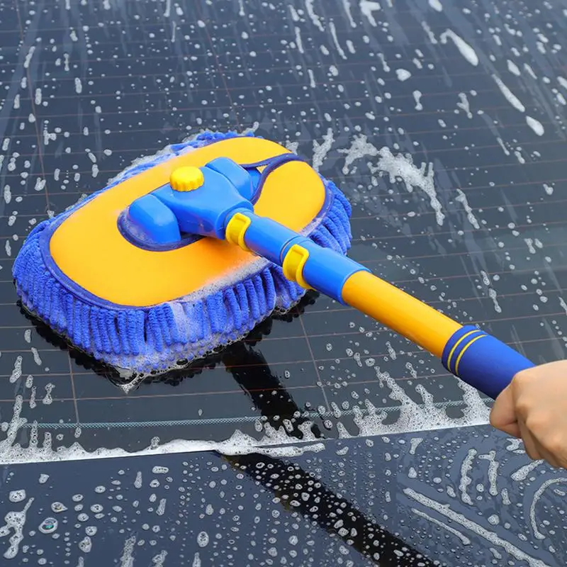 

Швабра для мытья автомобиля, выдвижная щетка для мытья автомобиля с длинной ручкой, шениль, микрофибра, чистящие принадлежности, щетка