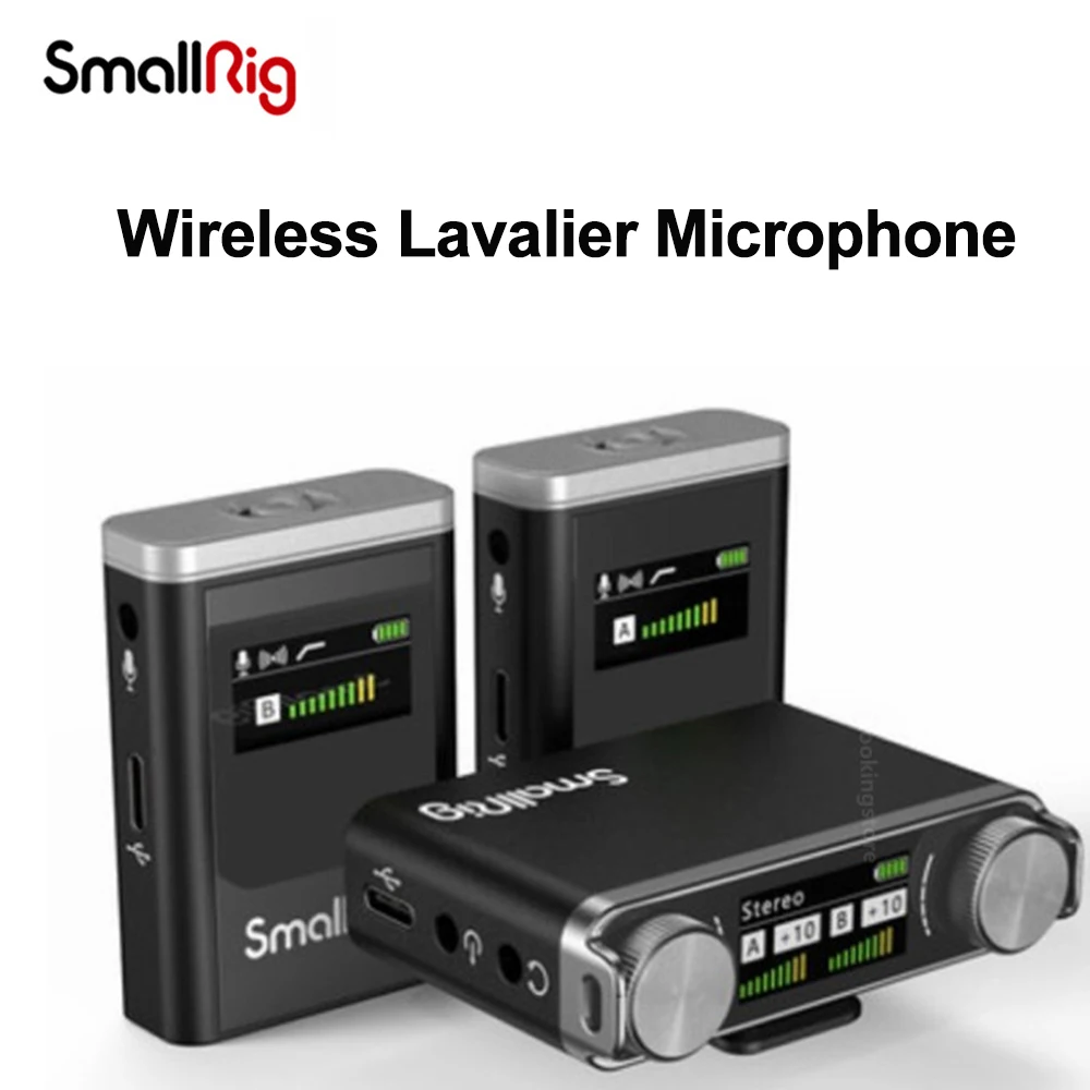 SmallRig Forevala W60 Wireless Lavalier Microphone Transmitter Receiver Kit Mic Noise Reduction for DSLR Cameras Smartphones