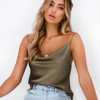 white basic women silk satin tops vest summer sexy camis tank for ladies strappy camisole top shirts fairy grunge femme clothes