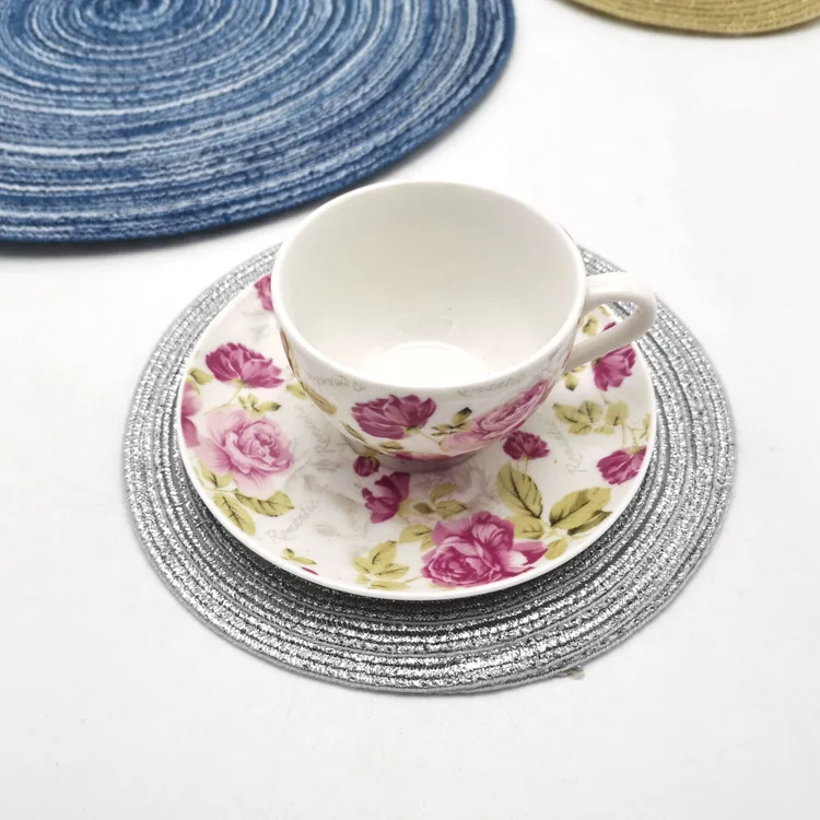

Round Placemats Farmhouse Boho Placemats Cloth Placemat Rustic Woven Placemats for Dining Table Circle Heat Resistant Placemats