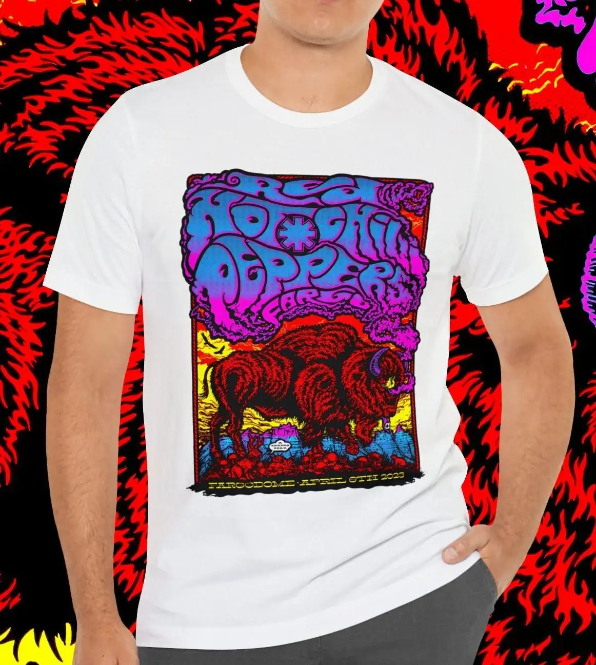 RHCP Red Hot Chilis Концертная футболка Популярная рок-группа Fargo Music Event Splash Ad Fashion GenXT4Me