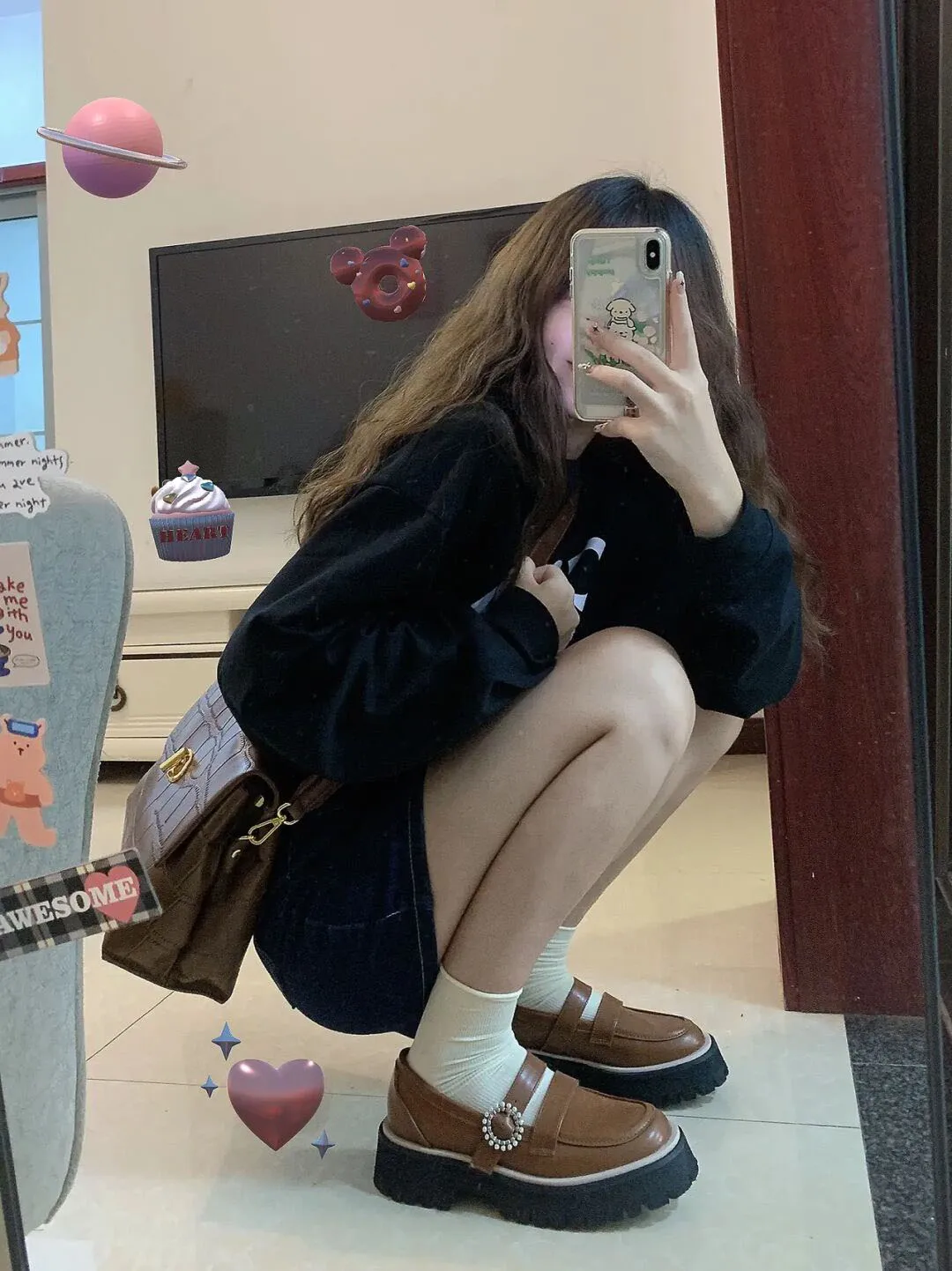 Spring New 2023 Women clothes Western Sle Retro Gentle Design Sense Younger Fashion Over fit hoodie Two-piece Suit |