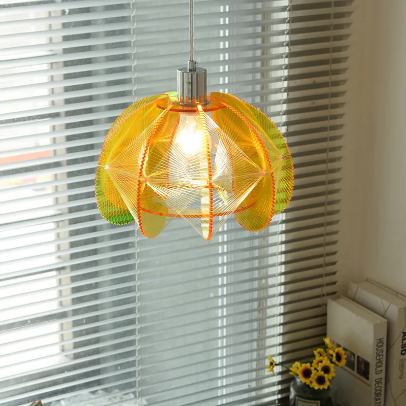 Цветные акриловые подвесные светильники кухонный бар столовая Подвесная лампа