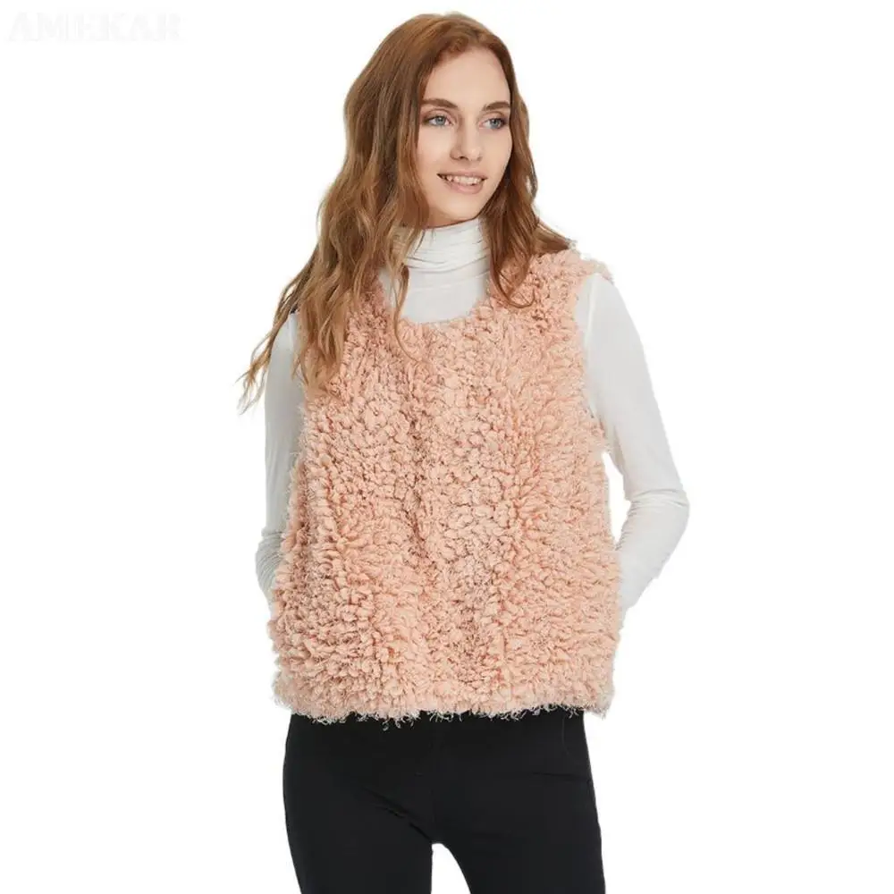 Winter Warm Real Fox Fur Women Vest Ladies Luxury Soft Pure Color Leisure Sleeveless Fur Jackets Fluffy Women's Fur Coat