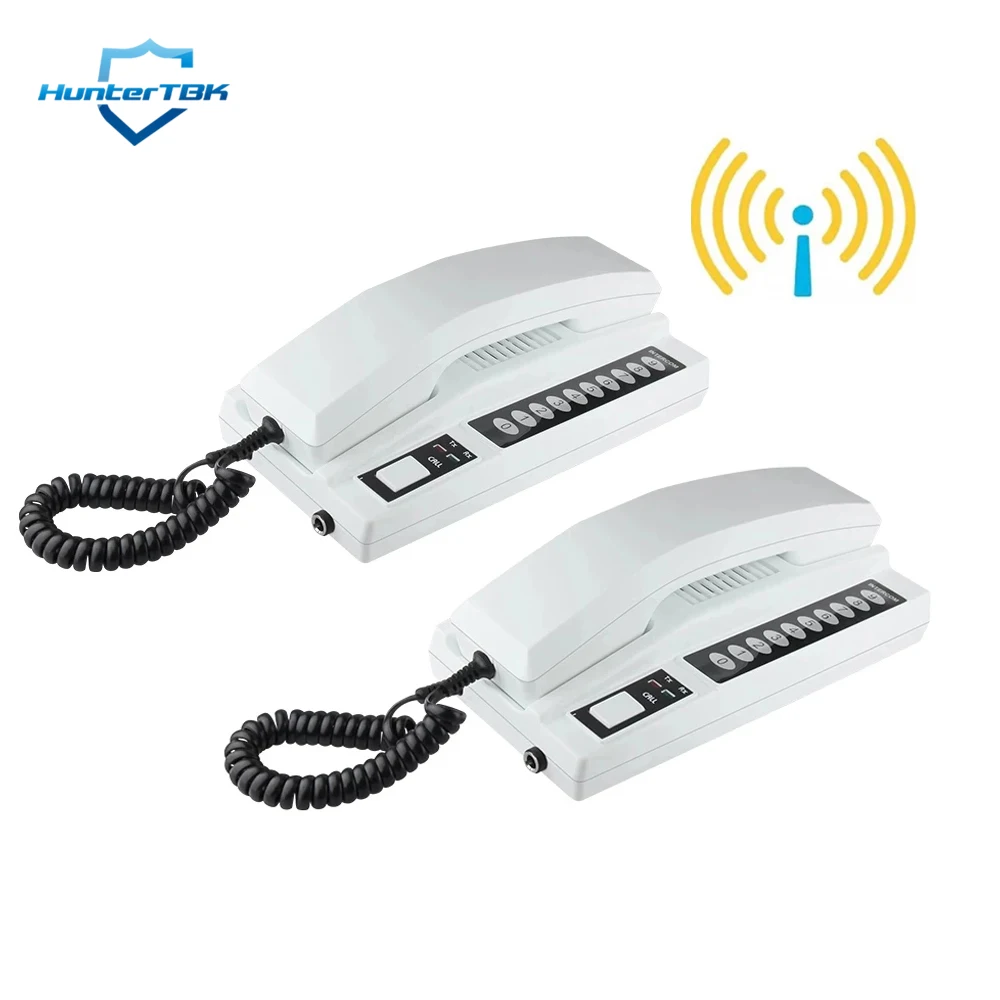 Wireless Audio Intercom System 433MHz 2-Way Secure Indoor Audio Telephone Handsets Home Phone for Warehouse Office Hotel
