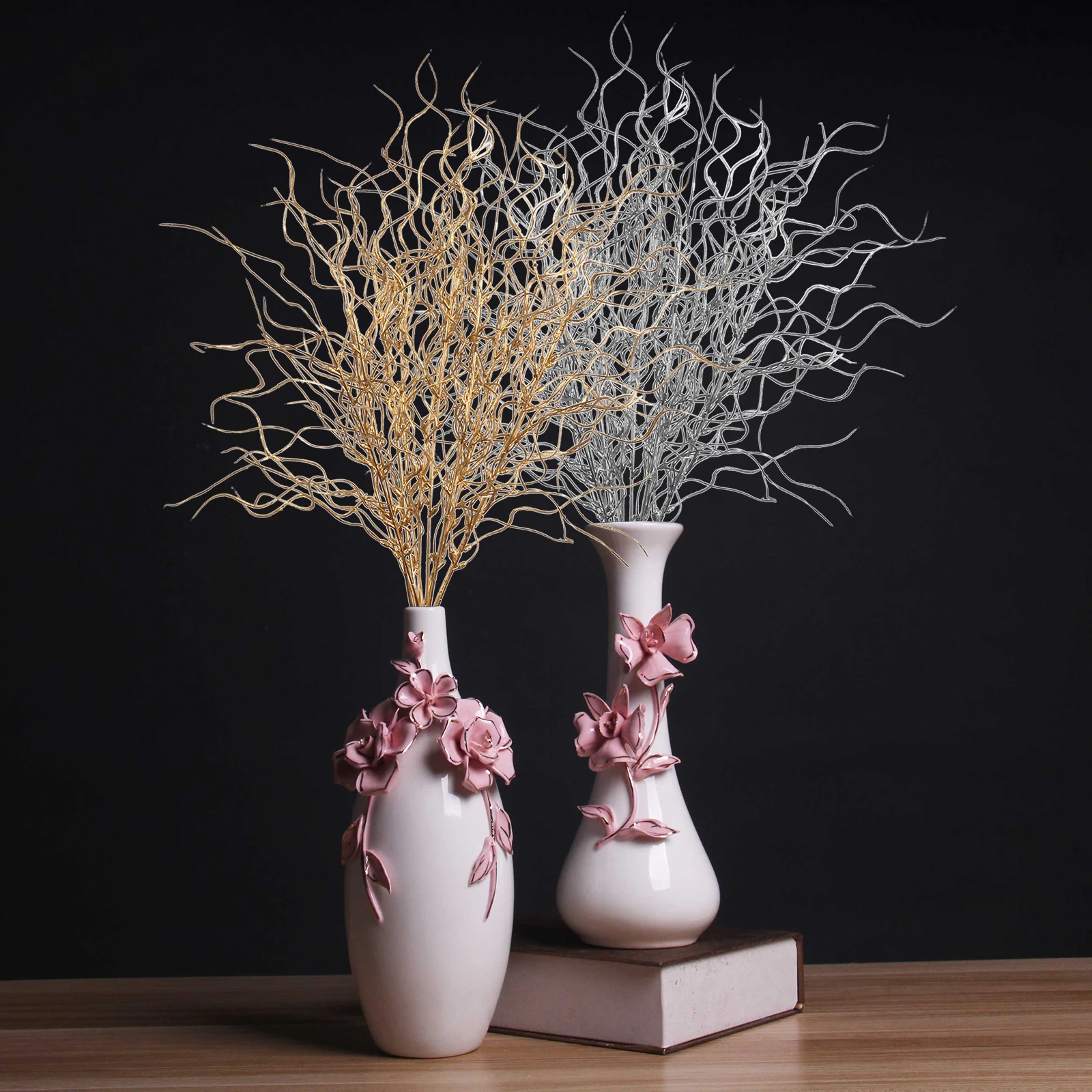 

Simulation Curly Ting Branch Fake Coral Wedding Decoration Plant Artificial Plastic New Year Red Bucket Rtificial Dead Branches