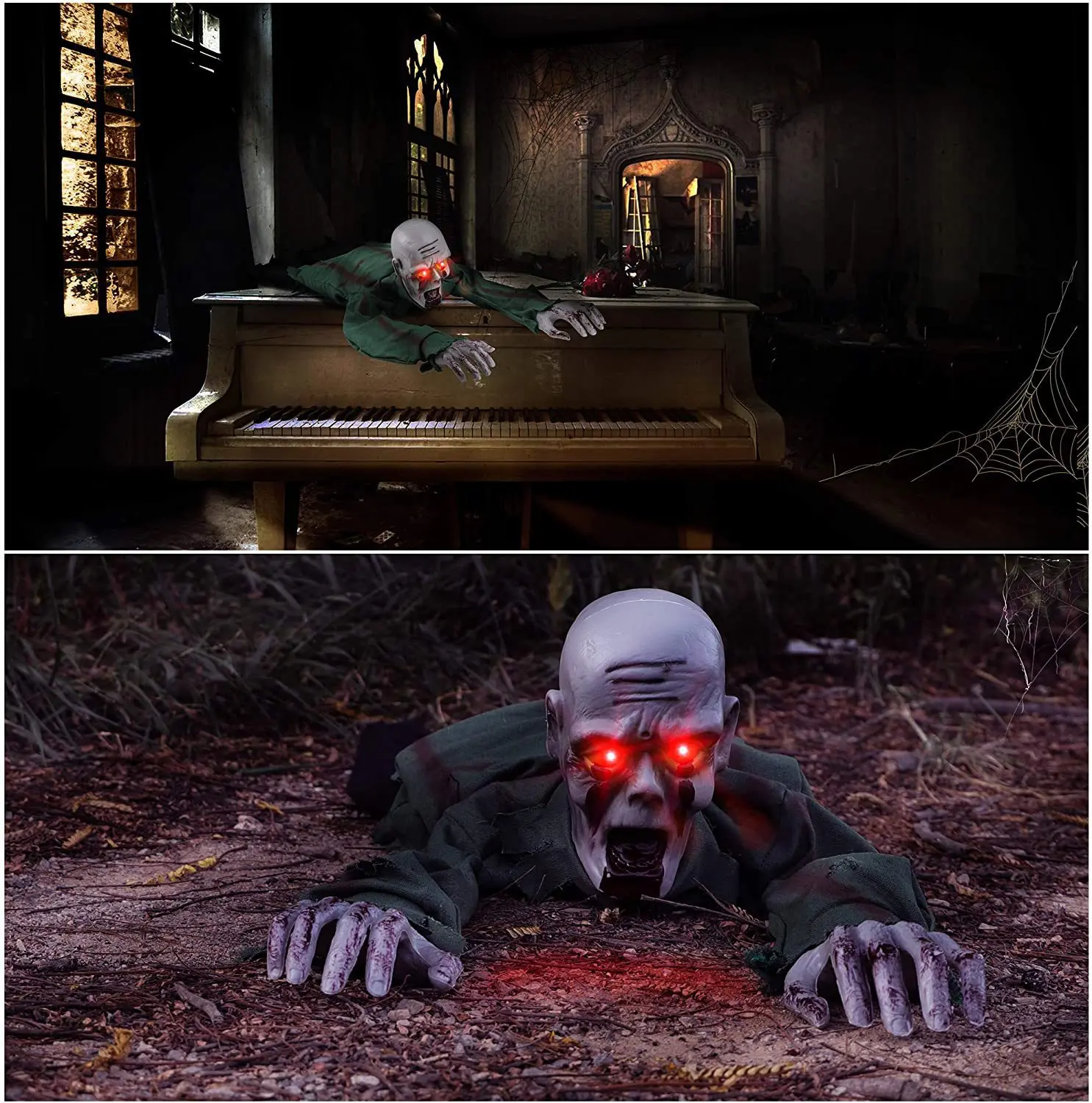 

Halloween Voice-Activated Light-Emitting Ghost Thriller Sound Crawling Ghost Props Decoration Secret Room Haunted House Ornament