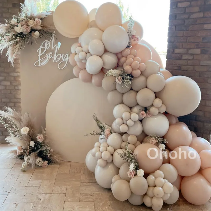 

Baby Shower Balloon Arch Kit Beige Cream Orgainc Ballon Garland Birthday Party Decoration Wedding Engaged Baptism Matte Baloon