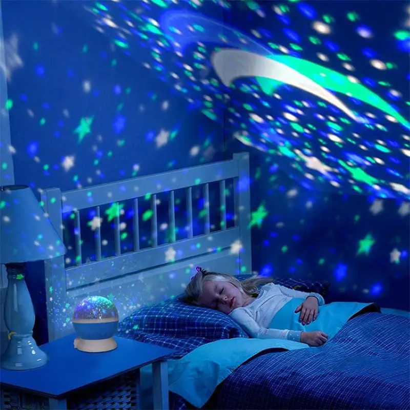 

Starry Sky Rotating LED Night Light Projector Planetarium Children Bedroom 15cm Galaxy Moon Light Kids Gift Star Night Lights