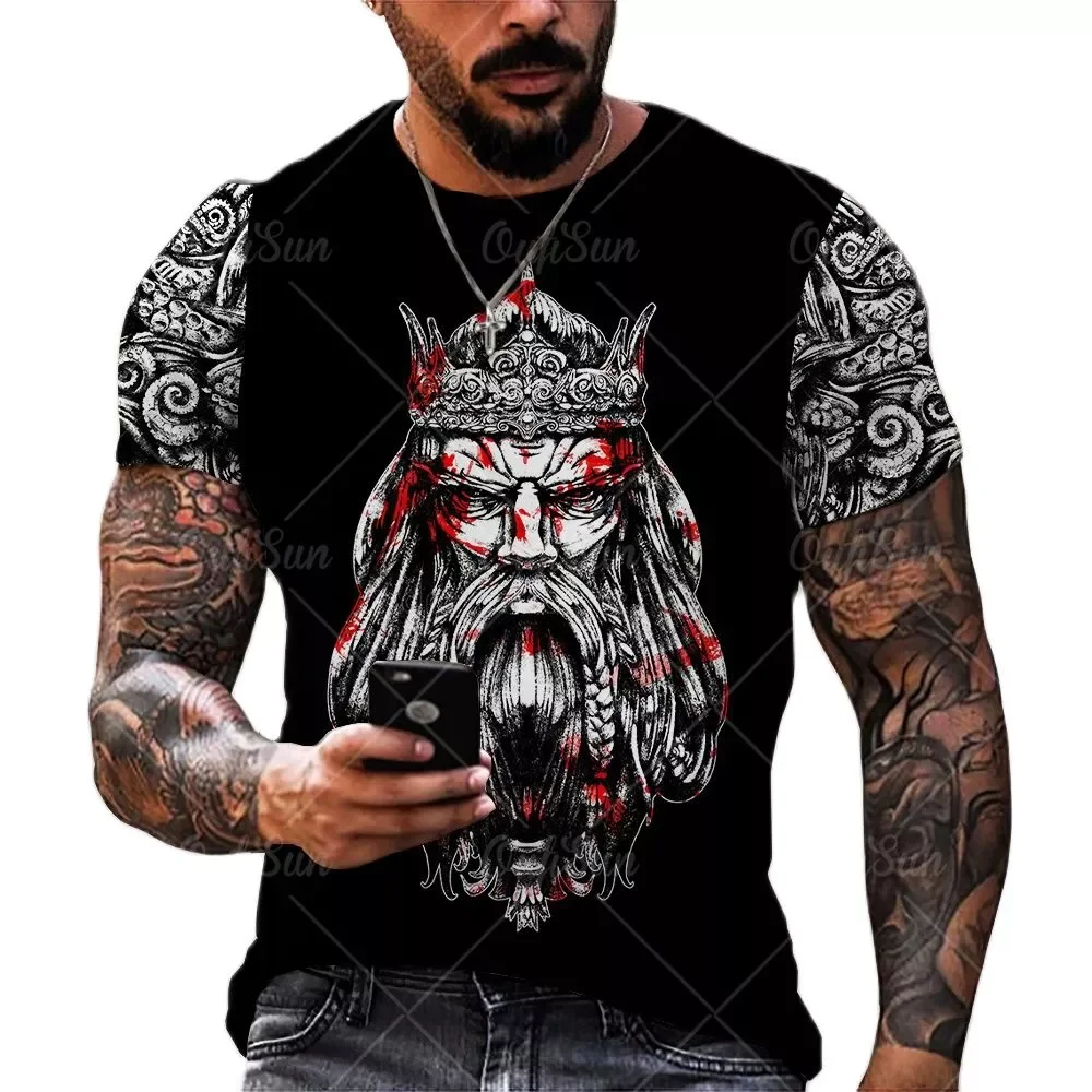 

NEW IN Symbol Tattoo Raven 3D Printed Men T-shirts Harajuku Fashion Short Sleeve T-shirt Summer Loose Streetwear Unisex Tops Tee