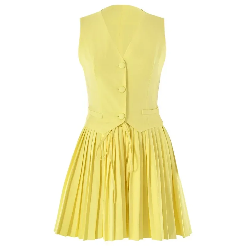 XIZOU Модная юбка Комплекты из двух предметов Женский однобортный жилет с