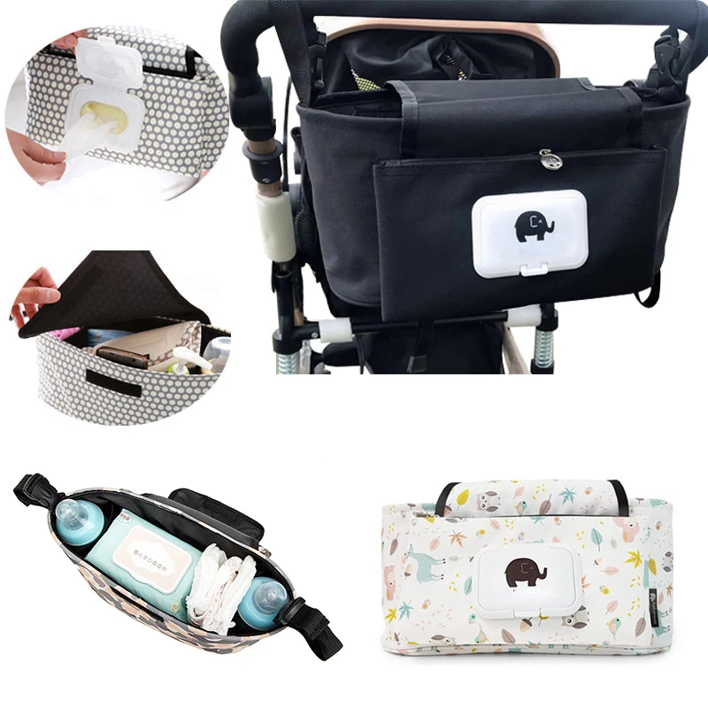 Baby Stroller Organizer Bag Mummy Diaper Bag Hook Baby Carriage Waterproof Large Capacity Stroller Accessories Travel Nappy