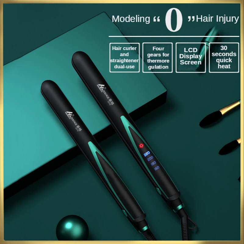 

Electric Splint Hair Ceramic Straightener Iron Curler Fast Heating Flat Iron Straightening Salon Styling Tool Curling Dual-Use