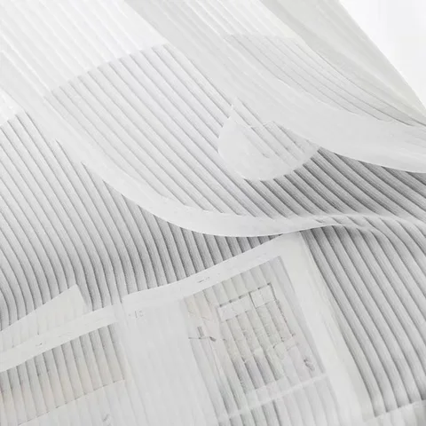 Жалюзи, стильные прозрачные белые тюлевые шторы для гостиной, вертикальные шторы в полоску, модные, прозрачные, домашний декор, размер на заказ