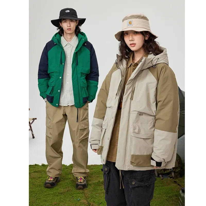 Мужской утепленный пуховик Повседневная модная теплая куртка из белого утиного